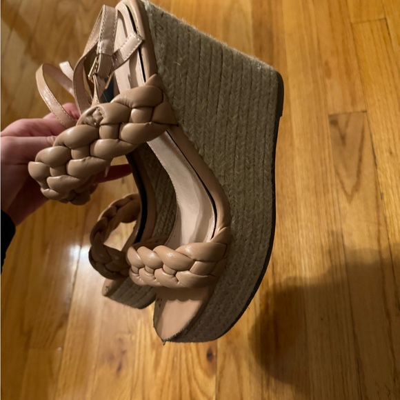 Coutgo Women's Braided Espadrille Platform Wedge Sandals Open Toe - Picture 3 of 6